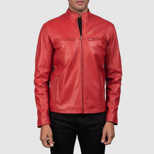 Meilleur prix Veste en cuir pour hommes personnaliséVeste en cuir coupe ajustée à la mode fabriquée avec le meilleur matériau Veste en cuir pour hommes à la mode - Product Image 3
