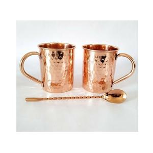 100% tasse en cuivre pur avec poignée pour la maison tasse à boire en métal de taille personnalisée avec vernis et laque alimentaire pour le bureau - Product Image 5