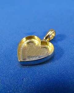 Sólido 9ct oro corazón colgante joyería hallazgos 12X7MM DIY artesanía suministros adecuado resina collar hacer hecho a mano recuerdo regalo - Product Image 6