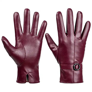 Guantes de cuero de moda de nuevo diseño para mujer, el mejor material suave y elegante, ropa cómoda, guantes de cuero para deportes al aire libre con dedos completos - Product Image 1
