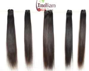 Lots de Cheveux Humains Indiens 100% Naturels, Raides, Vierge, Cuticules Alignées, Vente en Gros, Couleur Noire, Tissage Profond Lâche, Pour l'Exportation - Product Image 4