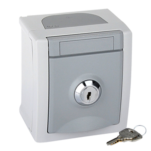 Presente bloccabile a muro per ambienti umidi IP54 grigio - Product Image 1