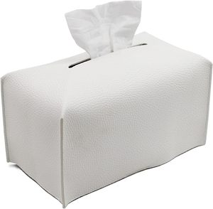 Soporte cuadrado moderno para caja de pañuelos Material de PP duradero con varios colores Cuero de PU Oficina en casa Escritorio Logotipo impreso personalizable - Product Image 1