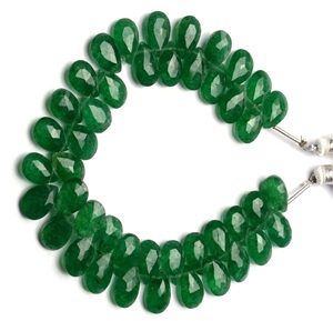 Piedra preciosa de cuarzo de fresa verde Natural, piedra preciosa facetada en forma de pera, hebras de cuentas Briolette para joyas - Product Image 2