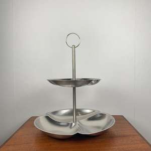 Stainless Steel 2-<b>Tier</b> <b>Cake</b> <b>Stand</b> and Display <b>Stand</b> for Dessert Cup <b>Cake</b> and Snack Serving for Home and Farmhouse Parties Decor - Product Image 1