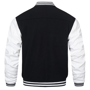 Factory Made Customized Logo Printed Men Varsity Jacket Street Wear Solid Color Plus Sizes Men Varsity Jacket - Product Image 3