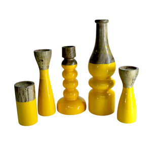 <b>Long</b> Wooden Taper Lanterns Jars Meena Coating Pillar <b>Candle</b> Holders for Christmas Occasions Elegant <b>Candle</b> Stand Centerpiece - Product Image 1