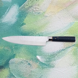 Cuchillo de chef de cocina profesional de acero inoxidable de Damasco con mango de metal al por mayor pedidos a granel personalizados servicio OEM ODM - Product Image 5