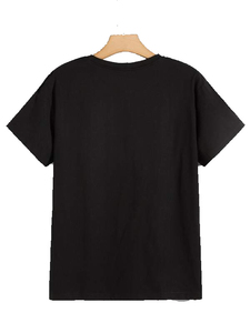 Wholesale High Quality <b>Black</b> Streetwear Summer 100% Cotton Round Neck Men Reflective Graphic Printed Loose fit <b>T</b>-<b>Shirt</b> for men - Product Image 6