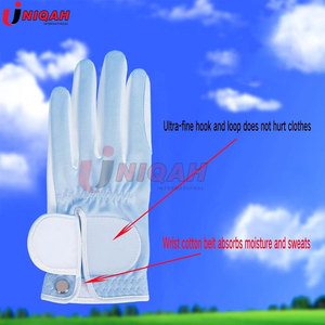 Hellblauer Premium Cabretta Leder Golf handschuh für Herren Bequemer Griff knopf & Klett verschluss für Hot Wet Weather Sports - Product Image 4