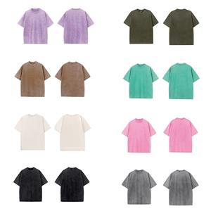 เสื้อยืดโอเวอร์ไซส์ผู้ชายสไตล์วินเทจ ล้างสีแบบแอซิด  โลโก้สั่งทำได้  ผ้าหนา 100% คอตตอนถัก  เป็นมิตรต่อสิ่งแวดล้อม แห้งเร็ว - Product Image 1