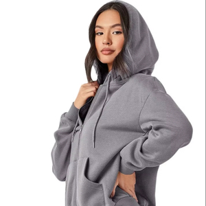 Nueva Sudadera con capucha y cremallera de metal con cremallera completa para mujer con bolsillo Kangroo y telas de lana suaves y transpirables en registro de impresión de hojaldre - Product Image 1