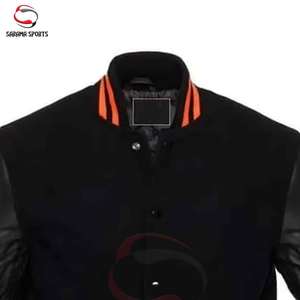 Chaqueta Varsity de Manga Larga con Diseño Personalizado de Alta Calidad, Cuello Alto, Relleno de Algodón, Tejido de Punto, para Uso Casual - Product Image 4