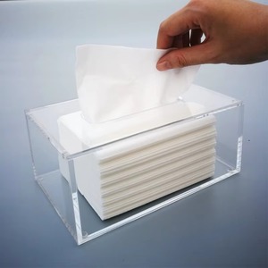 Wholesale Modern Customizable Logo Rectangle Acrylic <b>Tissue</b> Box Holder New Arrival Housewarming Gifts - Product Image 4