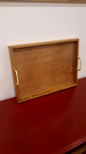 Plateau de rangement et de service rectangulaire avec bords surélevés, poignées latérales robustes, design élégant, idéal pour la cuisine, la table basse - Product Image 2