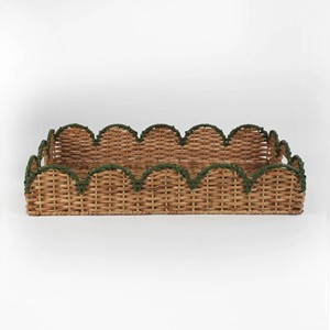 Bandeja de Servicio Moderna de Ratán Festoneado, de Una Sola Capa, para Cocina, Sala de Estar, Baño, Multifuncional, Hecha en Vietnam - Product Image 5