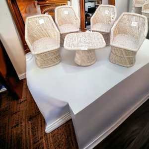 Vente en gros Ensemble de 4 chaises en rotin de bambou tissé de qualité personnalisée Design moderne pour meubles extérieurs en rotin pour patio jardin cour - Product Image 6