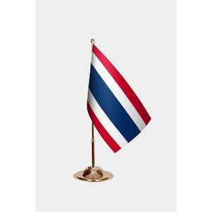 Custom Thailand Desk <b>Flag</b> 3x5ft Pennant Style Digital Printing on Nylon Polyester Aluminum <b>Pole</b> Metal Material Custom Logo - Product Image 2