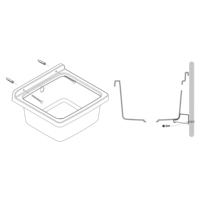 Lavabo mural minimaliste multifonctionnel en résine PP blanc Mongardi Square 39L 39P 24H cm, résistant aux acides, aux UV, brillant