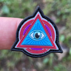 Patch personnalisé en PVC <span class=keywords><strong>pour</strong></span> les yeux Illuminati 3D en caoutchouc souple crochet et boucle <span class=keywords><strong>pour</strong></span> les yeux de <span class=keywords><strong>ranger</strong></span> patch carré phosphorescent <span class=keywords><strong>pour</strong></span> sacs et vestes - Product Image 3