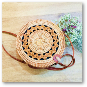 Bolsas de mimbre hechas a mano vietnamitas, venta al por mayor, vacaciones de verano 2024, bolsa de paja redonda para mujer para exportación - Product Image 5