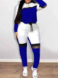 Ensemble Deux Pièces Sportif pour Femme de Grande Taille, Patchwork à Manches Longues, Tenues à Col Conventionnel, Pantalon Respirant et Lourd pour l'Automne - Product Image 4