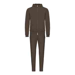 Vente en gros d'ensemble de survêtements pour hommes avec logo personnalisé respirant marron Tute Sportive Uomo Survêtement col à capuche grande taille pour l'hiver - Product Image 2