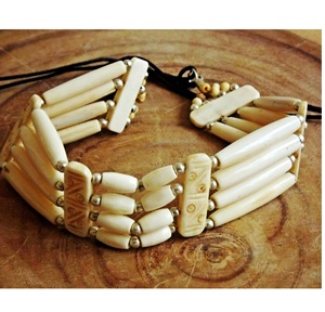 Pendientes de cuerno de búfalo Azul Aguamarina collar de cuerno de búfalo natural hecho a mano producto indio - Product Image 2