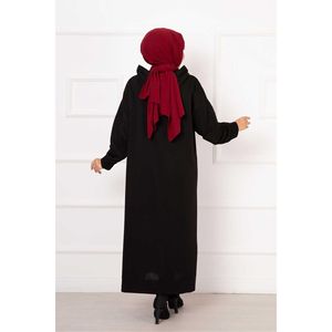 Robe noire à double fil Capuche Longueur du genou Casual Floral Solid Pattern Ruffles Decorated Doublure Caractéristique Summer Natural Order - Product Image 3