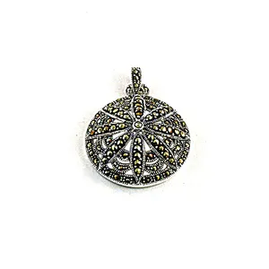 Pendentif en argent sterling 925 avec marcassite pour femmes, charme religieux fait à la main avec placage en rhodium, bijoux en perles pour un usage quotidien - Product Image 2