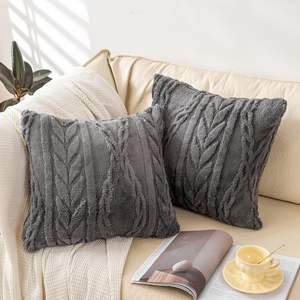 Fuzzy Fluffy Cozy Pillow for <b>Sofa</b> Couch Bedroom Throw Pillow <b>Covers</b>-3D Stylish Design No Latex - Product Image 2