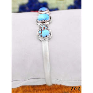 Southwest Handmade Golden Hills Turquoise & Sterling <b>Silver</b> Fashion <b>Cuff</b> <b>Bracelet</b> - Product Image 2