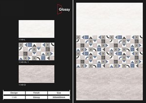 Design moderne Texture solide émaillée 300x600 Carreaux muraux en céramique de porcelaine Finition brillante pour le salon de l'Inde - Product Image 6