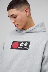 Vente en gros Sweats à capuche surdimensionnés personnalisés Tokyo Japan Box Graphic Sweats à capuche pour hommes en coton mélangé Basics Dernier design Prix d'usine - Product Image 2