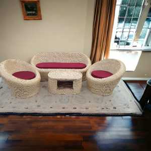 Meubles de canapé de loisirs en rotin de luxe élégants meubles de canapé en rotin tissé ensemble de chaise rembourrée avec table pour salon patio jardin - Product Image 3