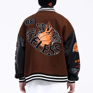 Veste universitaire en laine de qualité supérieure pour hommes, vente en gros, style streetwear, manches longues - Product Image 2