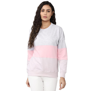 Sudadera de cuello redondo de gran tamaño de manga larga personalizada de alta calidad para mujer, gran oferta, Jersey a rayas para tela de punto de invierno - Product Image 1