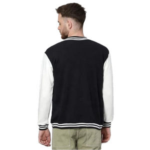 แจ็กเก็ตผ้าขนแกะสำหรับผู้ชายเสื้อแจ็คเก็ตบอมเบอร์โลโก้แบบเรียบ - Product Image 4