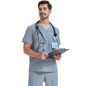 Ensemble de gommage ultra léger uniforme d'infirmière médicale pour femmes hommes hôpital docteur vêtements de travail popeline tissu vétérinaire tenue chirurgicale - Product Image 2