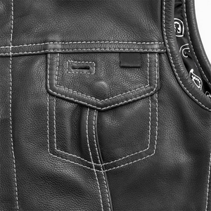 Recién llegado, chaleco de moto de cuero de diferentes colores para hombres con tamaño personalizado y chaleco de moto de cuero de vaca genuino 100% - Product Image 5