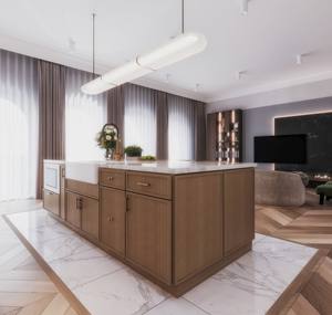 Fábrica de gabinetes SANYANG Conjuntos de gabinetes de cocina multifuncionales modernos de madera maciza listos para ensamblar con puertas de MDF - Product Image 1