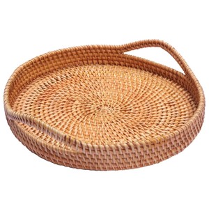 Bandeja de Servicio Rectangular Tejida a Mano con Cuerda de Papel, con Asas Integradas, Bandeja Otomana Decorativa Ecológica para Mesa de Centro - Product Image 6