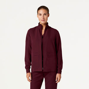 Chaqueta de Enfermería para Mujer, Ropa de Trabajo Médica, Tejido Elástico Suave, Cierre Completo, Bolsillo Utilitario Frontal, Opciones de Personalización - Product Image 3