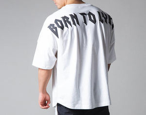 Haute qualité sur la taille poids lourd goutte épaule Gym hommes bouffée impression T-Shirts personnaliser impression o-cou respirant chemises - Product Image 4