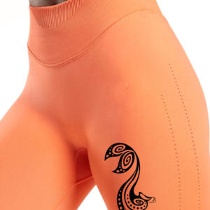 Leggings de compression sans couture taille haute OEM pour femmes 100% coton respirant conception d'impression personnalisée pour adultes jeunes filles - Product Image 5