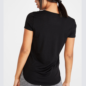 New Design Side Ruched Elastic Yoga T-Shirt <b>Top</b> <b>Women</b> Casual Fitness Round Neck T Shirt - Product Image 4