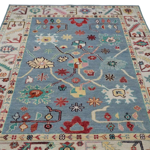 ชุดพรมผ้าฝ้ายขนสัตว์ถักหลายสี8x10x14แบบโบราณกำหนดเองสำหรับห้องนั่งเล่นลายนามธรรม - Product Image 1