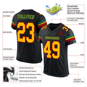 Camiseta de fútbol americano juvenil personalizable, duradera, transpirable para la práctica, partido escolar, listo para el juego, uniforme de entrenamiento para - Product Image 6