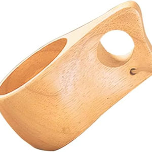 Mug de camping en bois à finition naturelle, option abordable pour une utilisation quotidienne en plein air, tasse de voyage en bois pour l'aventure, légère - Product Image 1