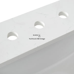 Venas sutiles de 25 ", diseño personalizado, proyecto de hospitalidad precortado, cuenco individual para Hotel, encimera de baño de piedra de cuarzo Artificial de Carrara - Product Image 2